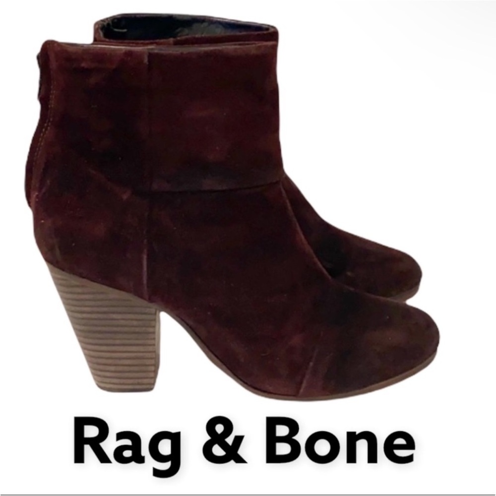 Authentic Rag & Bone designer brown suede leather designer ankle boots sz 8.5